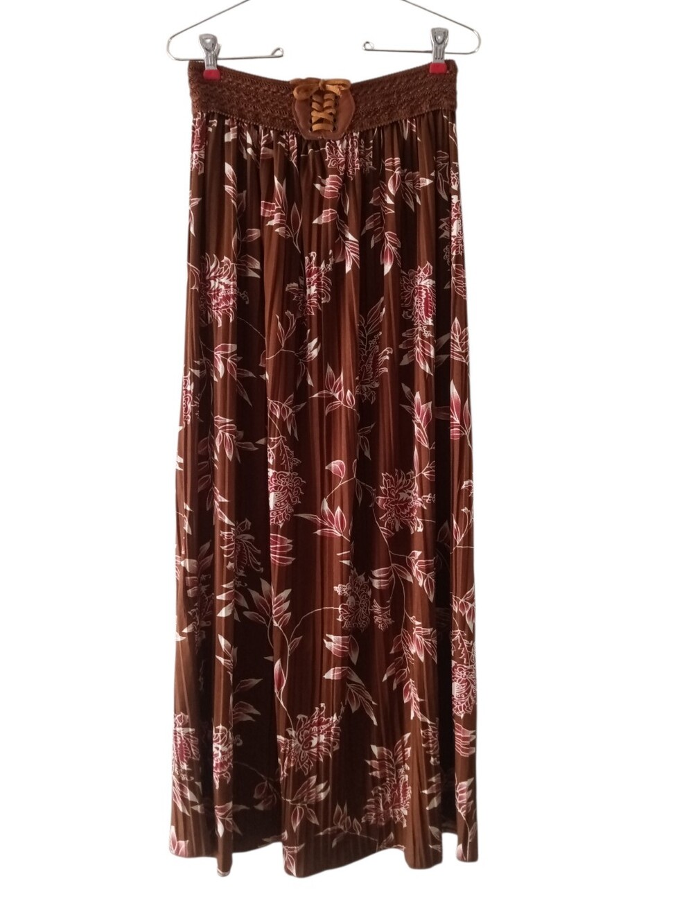 Jon & Anna Womens Pleated Maxi Skirt In Brown Floral Print Size S